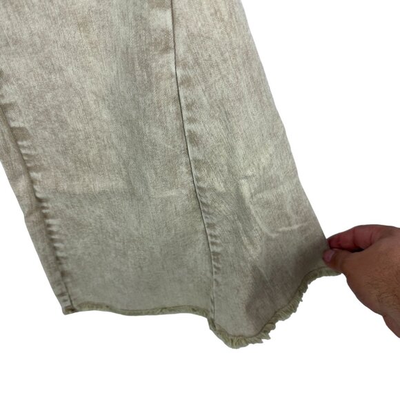 Blue B Collection Womens Tan Bell-Bottom Jeans With Frayed Hem Size S - Picture 3 of 8